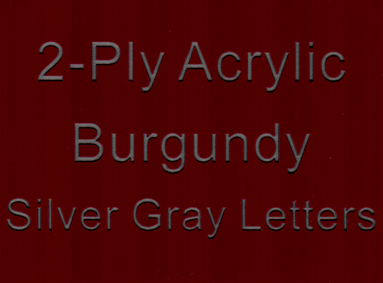 Burgundy Background Gray Letters