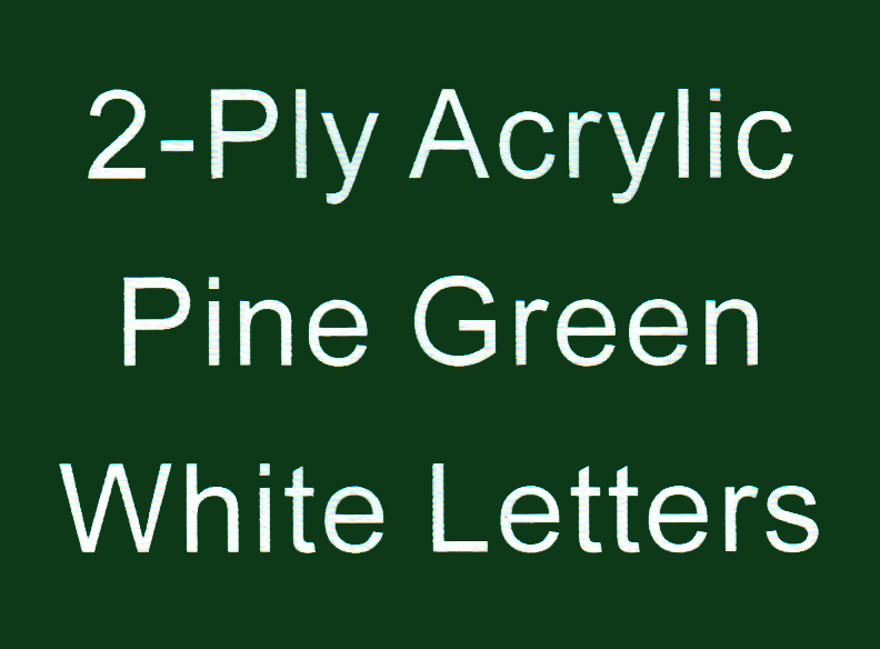 Pine Green Background White Letters