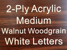 Walnut Woodgrain Background White Letters